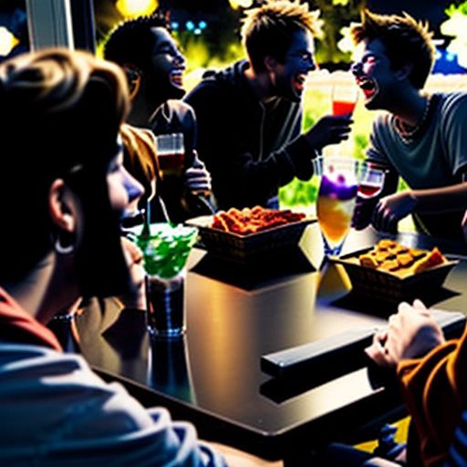 Party Goers Enjoying Drinks and Conversation